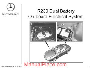 mercedes technical training 318 ho r230 dual battery system 11 28 02 page 1