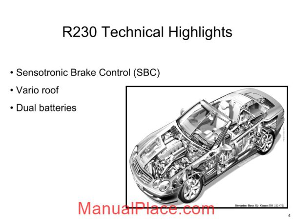 mercedes technical training 318 ho r230 intro wff 01 26 02 page 4