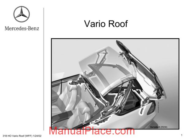 mercedes technical training 318 ho vario roof wff 01 24 02 page 1