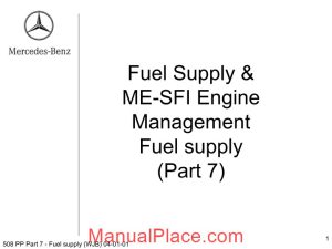 mercedes technical training ho part 07 fuel supply wjb page 1