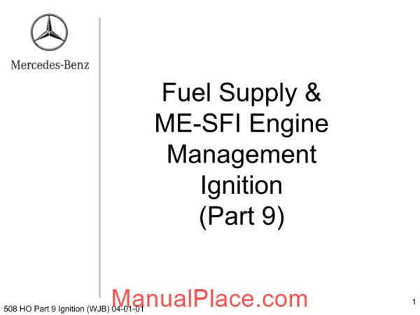 mercedes technical training ho part 09 ignition wjb page 1