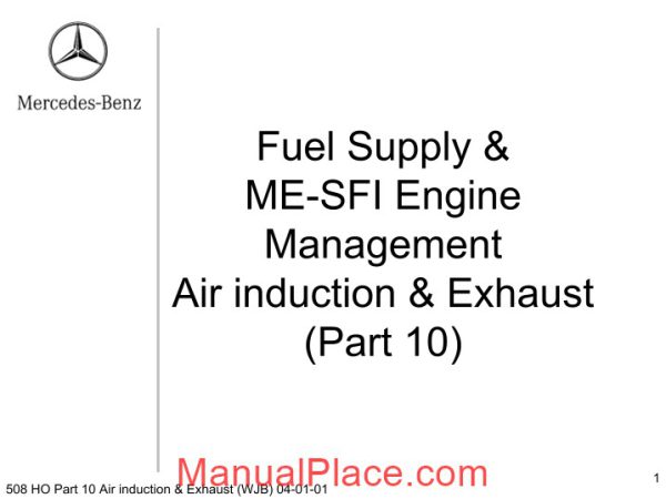 mercedes technical training ho part 10 air induction exhaust wjb page 1