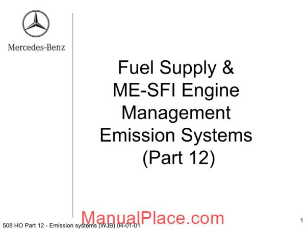 mercedes technical training ho part 12 emission systems wjb page 1