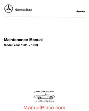 mercedesbenz maintenance service manual all models 1981 93 page 1