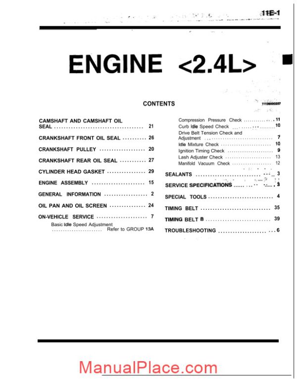 mitsubishi 4g64 engine 2 4l service manual page 1