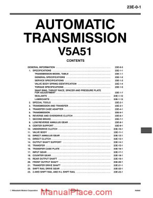 mitsubishi automatic transmission 5a51 service manual page 1