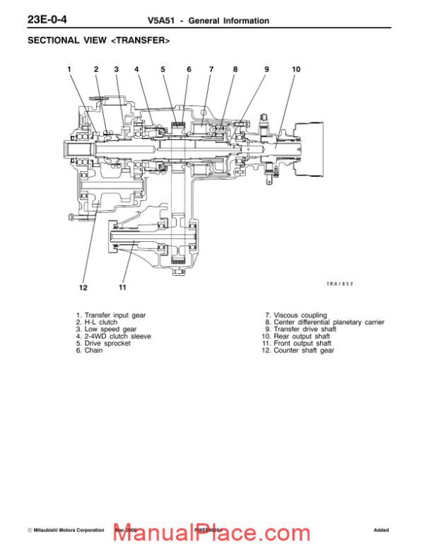 mitsubishi automatic transmission 5a51 service manual page 4