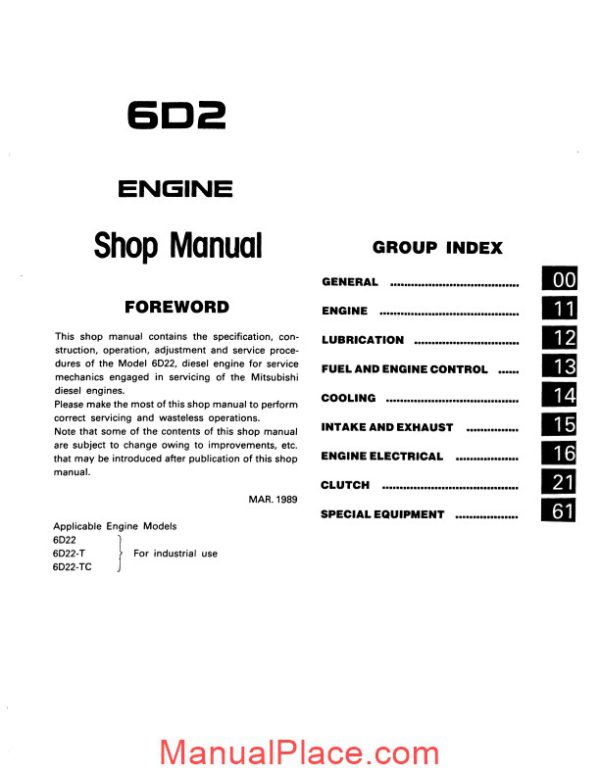 mitsubishi diesel engine 6d2 page 3