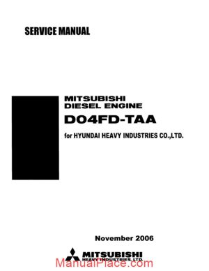 mitsubishi diesel engine d04fd taa service manual page 1
