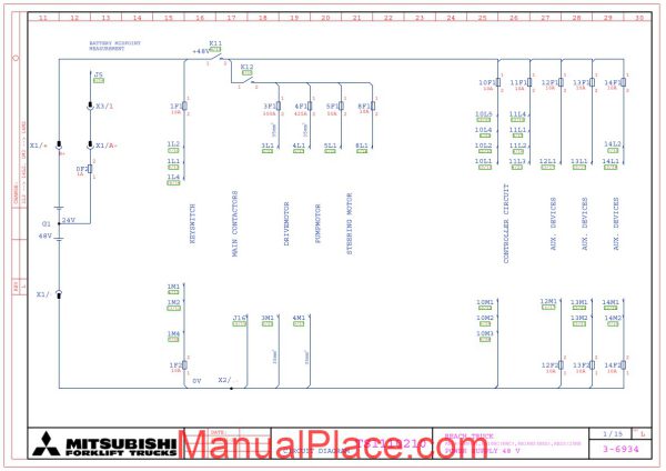 mitsubishi forklift trucks circuit diagram ts1110210 l page 1