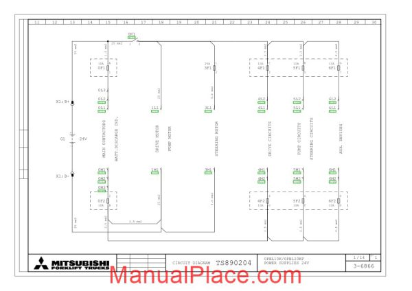 mitsubishi forklift trucks circuit diagram ts890204 page 1