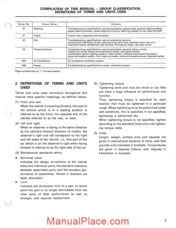 mitsubishi fuso 1990 1991 fk fm service manual page 4