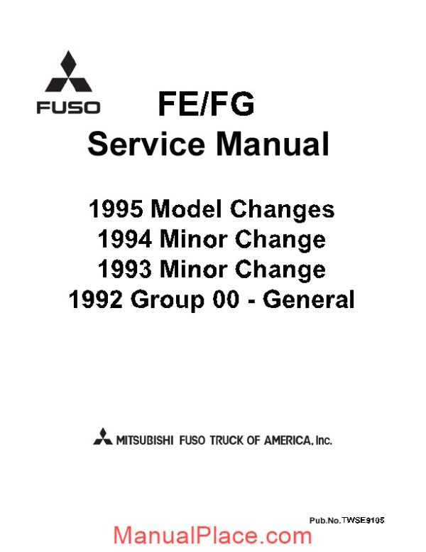 mitsubishi fuso 1992 95 fe fg service manual page 4