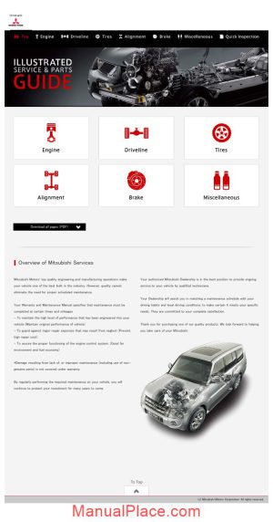 mitsubishi illustrated service parts guide page 1