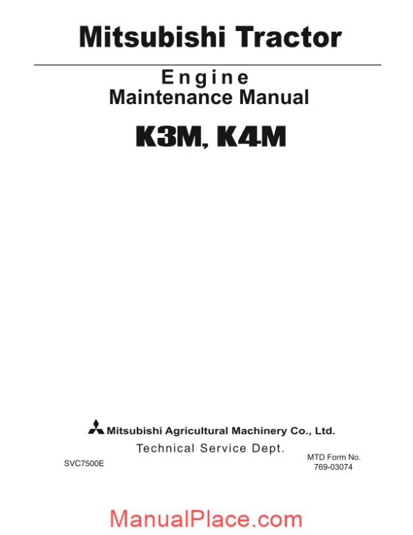 mitsubishi k3m k4m maintenance manual page 1