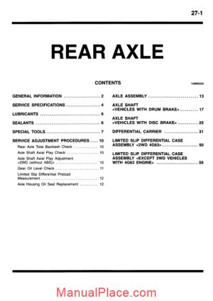 mitsubishi l400 1995 chassis repair manual page 1