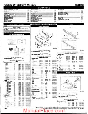 mitsubishi lancer parts listing complete 93 96 page 1