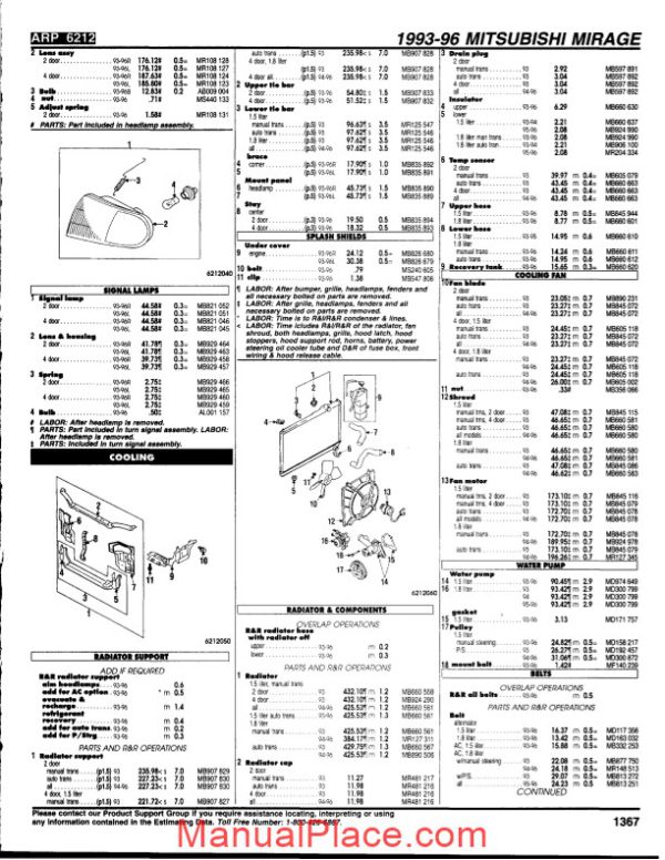 mitsubishi lancer parts listing complete 93 96 page 2