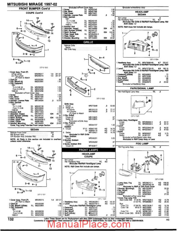 mitsubishi lancer parts listing complete 97 2002 page 2