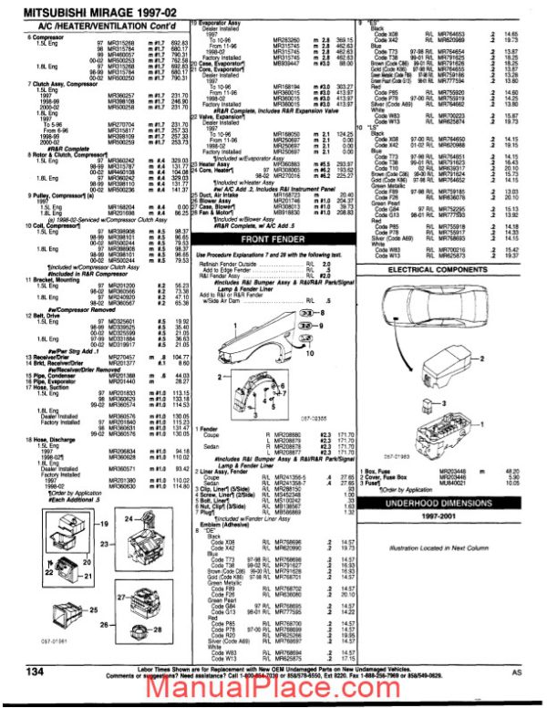 mitsubishi lancer parts listing complete 97 2002 page 4