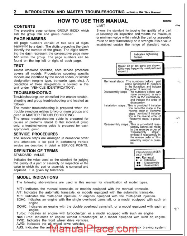 mitsubishi laser talon 1991 service manual page 2