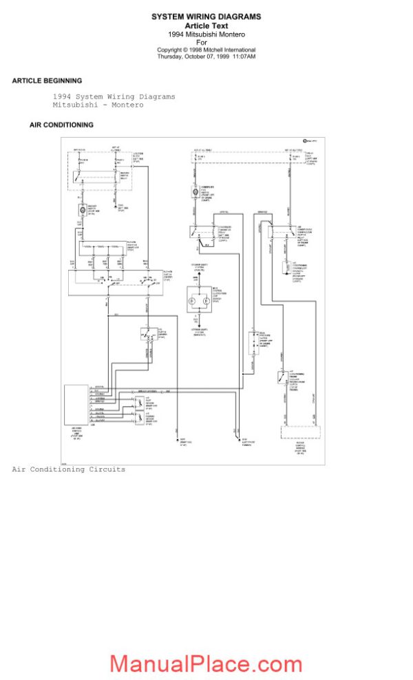 mitsubishi pajero 1994 wiring diagram page 1