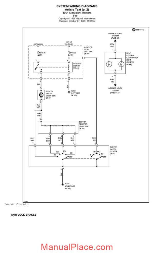 mitsubishi pajero 1994 wiring diagram page 2