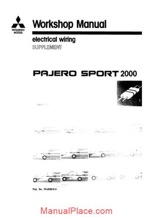 mitsubishi pajero sport 2000 electrical wiring page 1