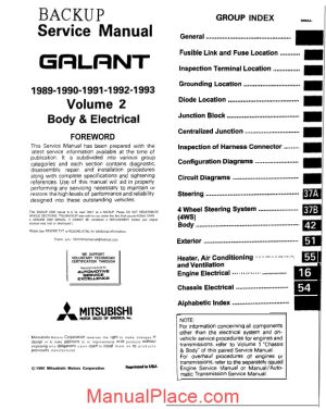 mitsubishi service manual galant vol 1 page 1