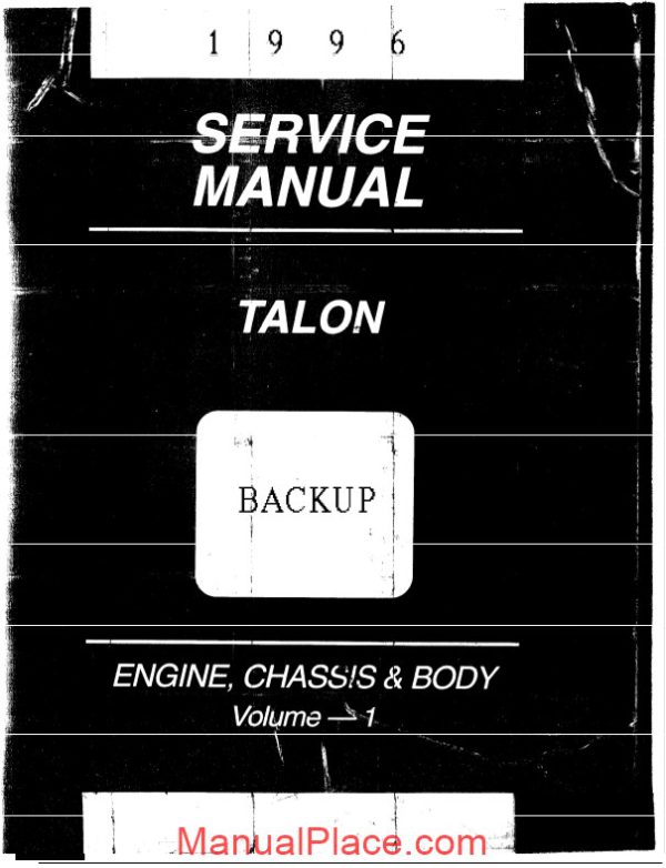 mitsubishi talon engine chassis body service manual 1996 page 1