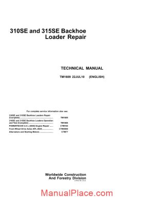 new holland 310se and 315se backhoe loader repair page 1