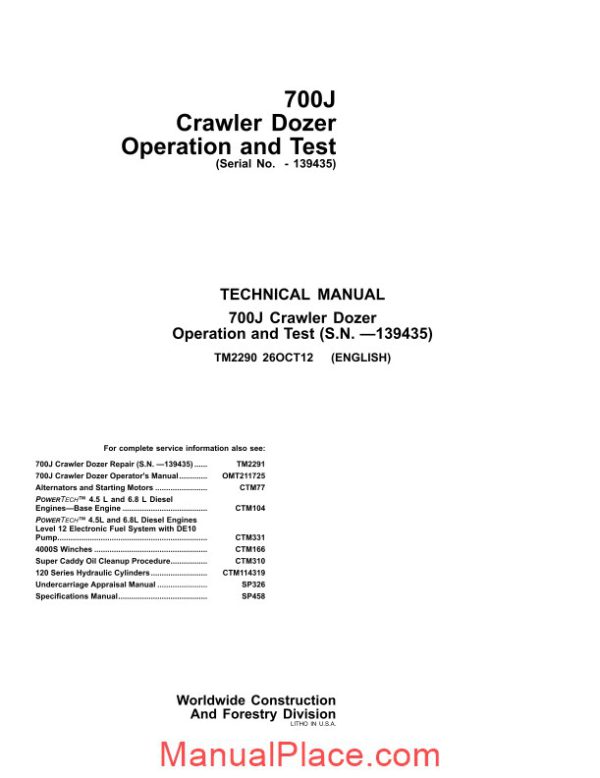 new holland 700j crawler dozer operation and test page 1