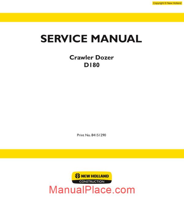 new holland crawler dozer d180 tier3 en service manual page 1