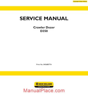 new holland crawler dozer d350 en service manual page 1