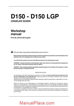 new holland d150lgp craler dozer workshop manual page 1