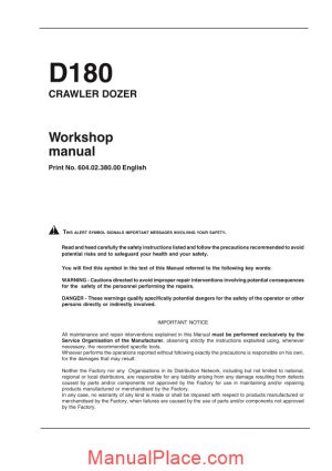 new holland d180 craler dozer workshop manual page 1