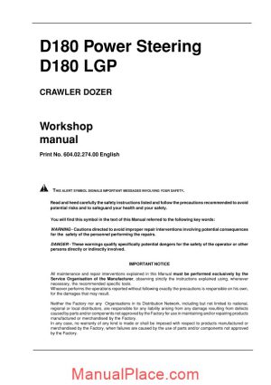 new holland d180lgp craler dozer workshop manual page 1