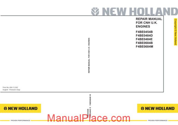 new holland engine f4be en service manual page 1