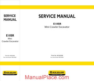 new holland excavator e10sr en service manual page 1
