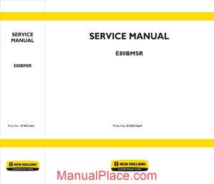new holland excavator e80bmsr en service manual page 1