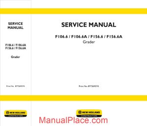 new holland grader f106 6 tier3 f106 6a tier3 f156 6 tier3 en service manual page 1