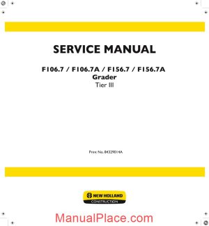 new holland grader f106 7 f106 7a f156 7 f156 7a en service manual page 1