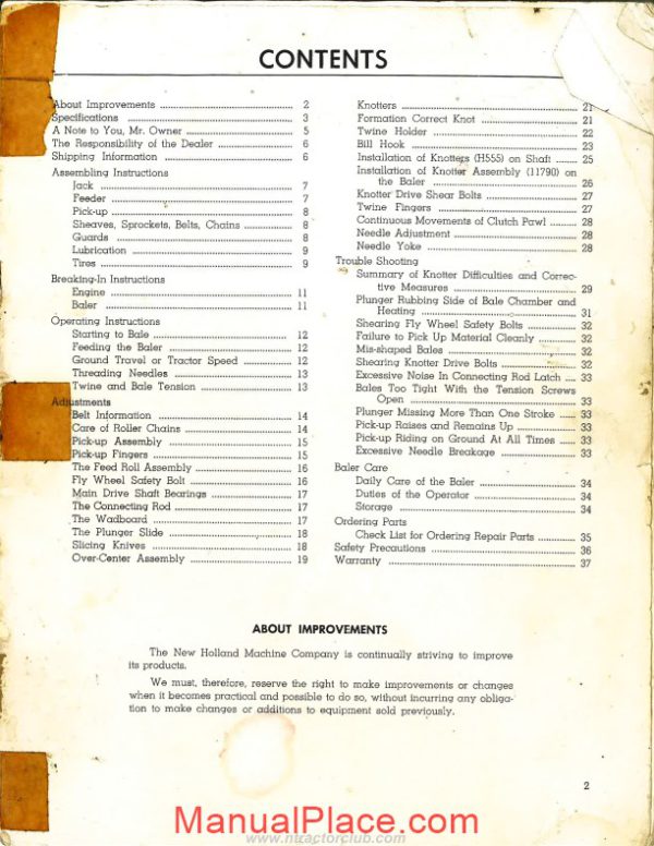 new holland model 77 assemblig and operating instruction page 3