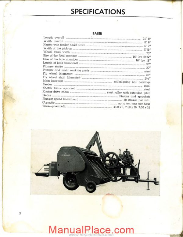 new holland model 77 assemblig and operating instruction page 4