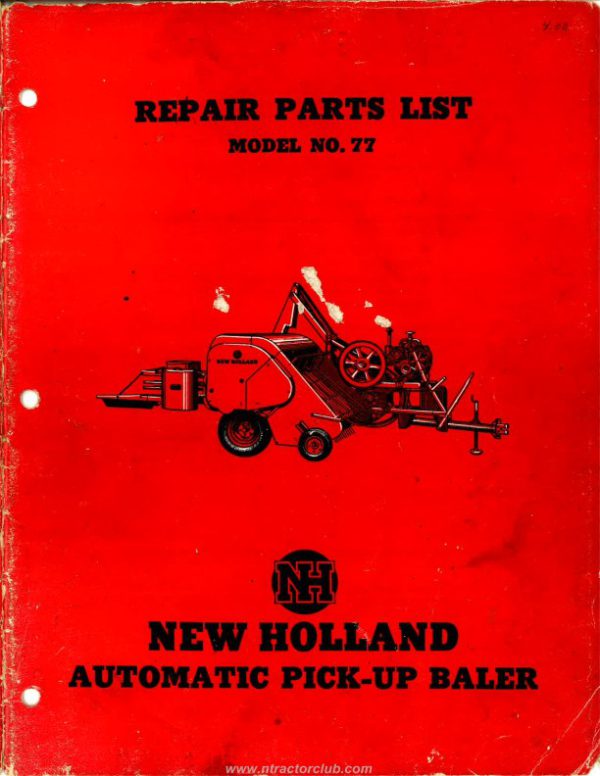 new holland model 77 repair parts list page 1