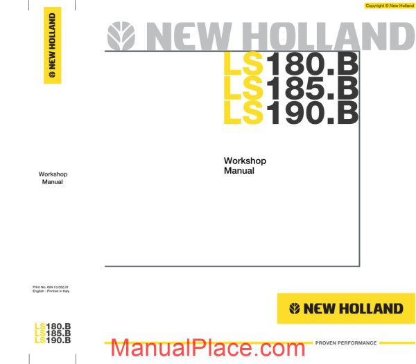 new holland skid steer loader ls180 b en service manual page 1