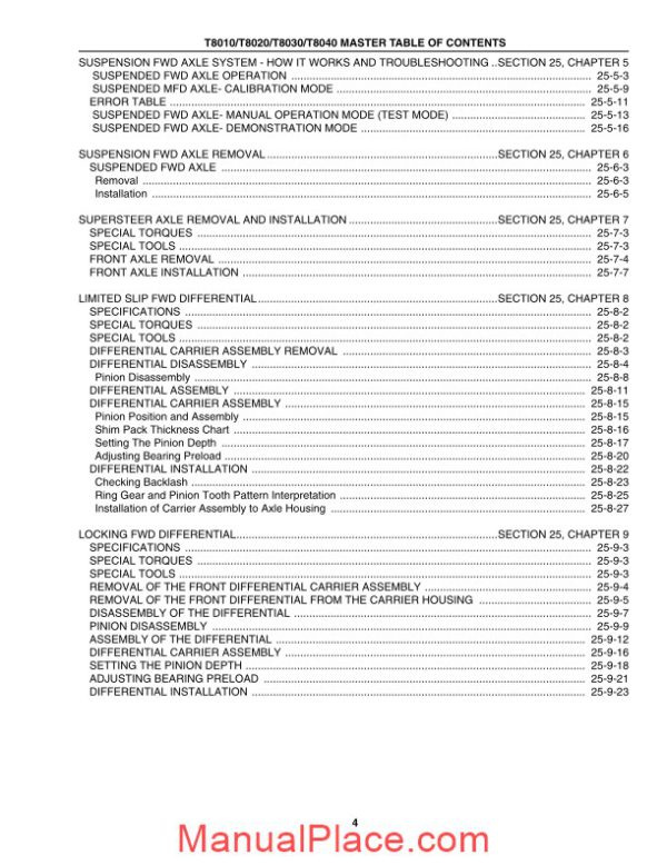 new holland t8000 repair manual page 4