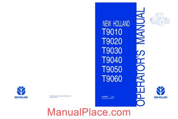 new holland t9000 operator manual page 1