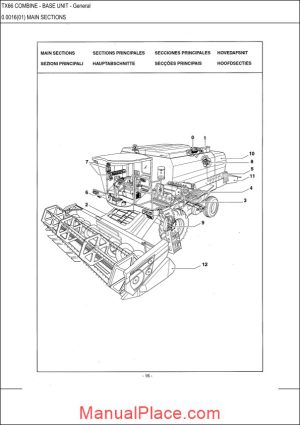 new holland tx66 combine parts catalog page 1