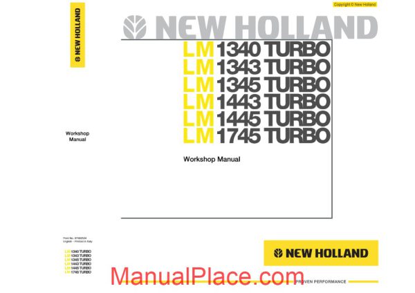 newholland telehandlers lm1340 workshop manual page 1